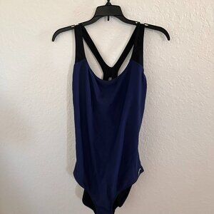Speedo Woman's Hydro Bra One Piece Sport Swimsuit, Blue Size XL SKU 603